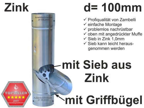 Zink regenrohrklappe mit sieb - zink,