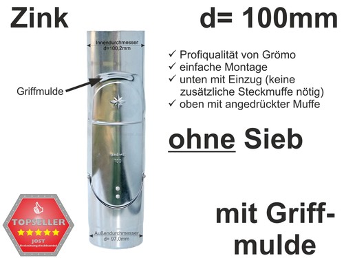 Zink regenrohrklappe ohne sieb - zink,