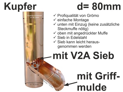 Kupfer regenrohrklappe mit - kupfer,